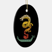 ドラゴンボートパドルヴィンテージルック セラミックオーナメント (右)