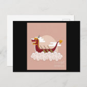 ドラゴンボート中国のフェスティバルスポーツマンガクラウド ポストカード (正面/裏面)