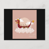 ドラゴンボート中国のフェスティバルスポーツマンガクラウド ポストカード (正面)