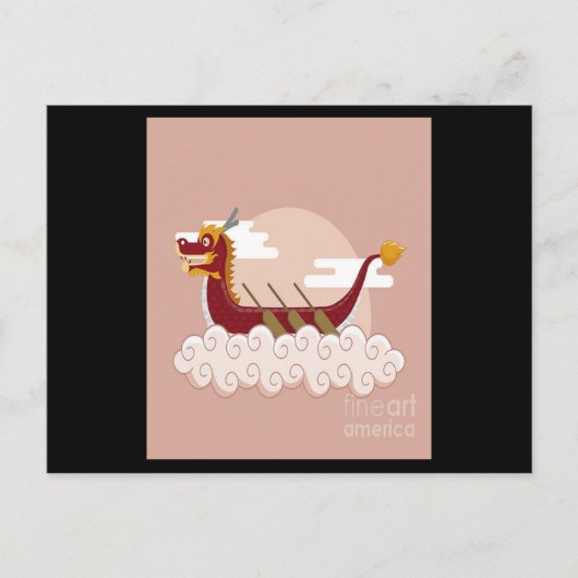 ドラゴンボート中国のフェスティバルスポーツマンガクラウド ポストカード (正面)