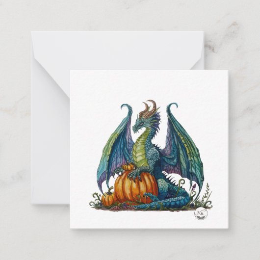 ドラゴンポストカードスタイル ノートカード (正面)