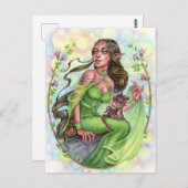 ドラゴンポストカード小妖精や小人おとぎ話ファンタジー ポストカード (正面/裏面)