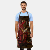 ドラゴンポッドキャスト図書館 エプロン (着用した状態)