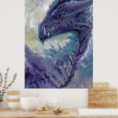 ドラゴンポートレート:紫 ポスター (キッチン)