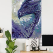 ドラゴンポートレート:紫 ポスター (ホームオフィス)