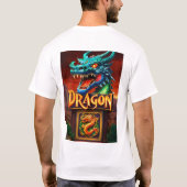 ドラゴンマスコットスカルスタイルメンズtシャツ tシャツ (裏面)