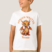 ドラゴンマスター かわいいオレンジのドラゴン 名前入り Tシャツ (正面)