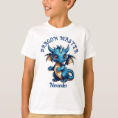 ドラゴンマスター かわいい青いドラゴン 名入れTシャツ Tシャツ (正面)