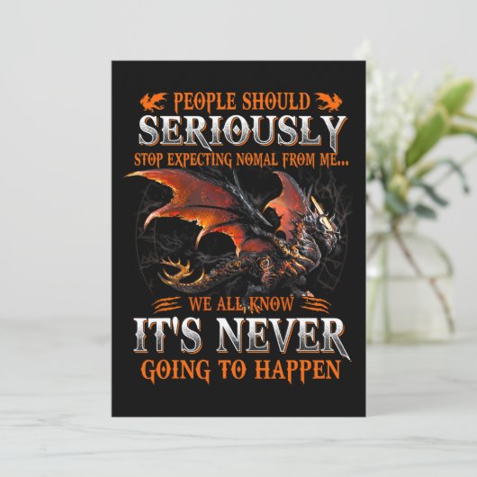 ドラゴンマージュドラゴン誕生日ギフト男性へウォム 招待状 (スタンド正面)