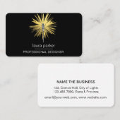 ドラゴンミニマルフライプロフェッショナルブラック金ゴールド 名刺 (正面/裏面)