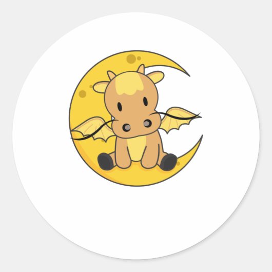 ドラゴンムーングッドナイトドラゴンファンタジー ラウンドシール (正面)