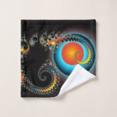 ドラゴンムーンモダンフラクタルアートモノグラム バスタオルセット (ウォッシュタオル)