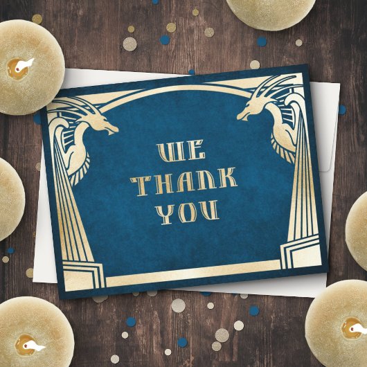 ドラゴンモダンファンタジー結婚デコ サンキューカード