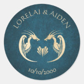 ドラゴンモダンファンタジー結婚デコ ラウンドシール (正面)