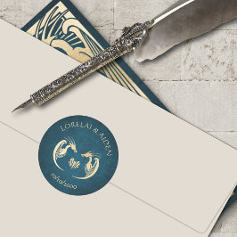 ドラゴンモダンファンタジー結婚デコ ラウンドシール