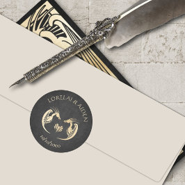 ドラゴンモダンファンタジー結婚デコ ラウンドシール