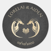 ドラゴンモダンファンタジー結婚デコ ラウンドシール (正面)