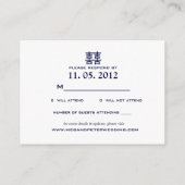 ドラゴンモダンフェニックス中国のウェディングRSVP エンクロージャーカード (裏面)