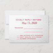 ドラゴンモダンフェニックス中国のウェディングRSVP 出欠カード (裏面)