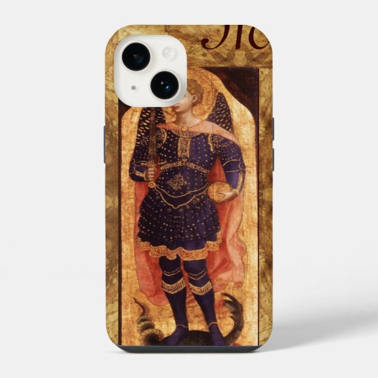 ドラゴンモノグラムの聖ミカエル大天使 iPhoneケース (裏面)