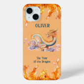 ドラゴンモノグラム中国の〔占星術の〕十二宮図オレンジトレンディークール Case-Mate iPhoneケース (裏面)