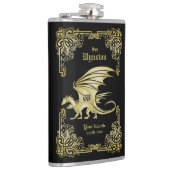 ドラゴンモノグラム金ゴールドフレー伝統的ムブックカバー フラスク (右)