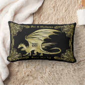 ドラゴンモノグラム金ゴールドフレー伝統的ムブックカバー ランバークッション (ブランケット)
