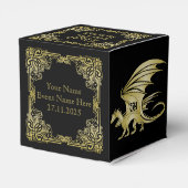 ドラゴンモノグラム金ゴールド枠伝統的ブックカバー フェイバーボックス (裏面サイド)