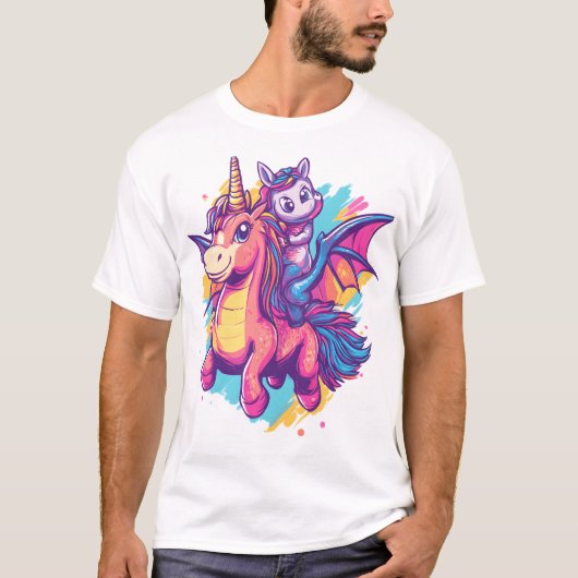 ドラゴンライダーユニコーン (1) Tシャツ (正面)