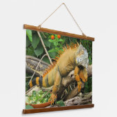 ドラゴンライトブラウンとオレンジドラゴントカゲ 吊り下げ型タペストリー (傾斜あり)