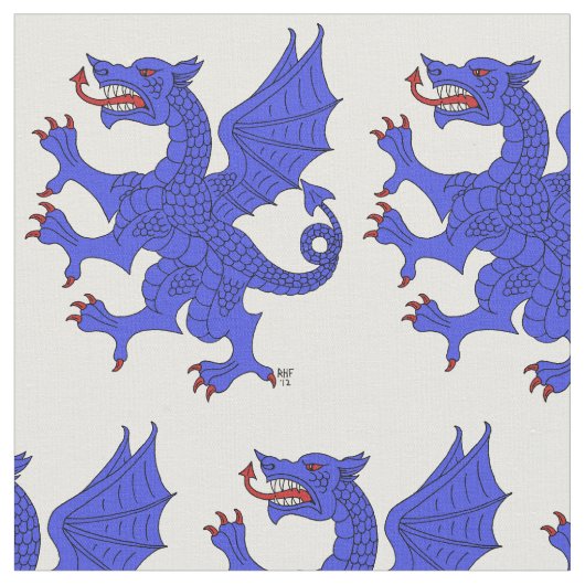 ドラゴンラパントアズール ファブリック (クローズアップ)