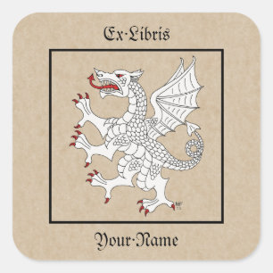 ドラゴンラパントアージェント蔵書票 スクエアシール