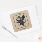 ドラゴンラパントセーブル蔵書票 スクエアシール (封筒)