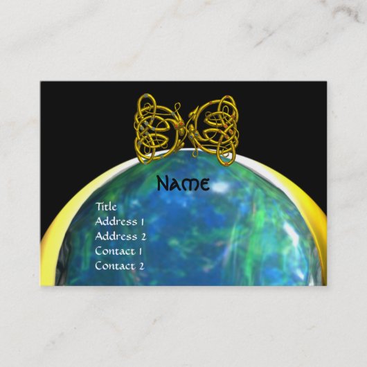 ドラゴンラブオパールイエローブラックグリーンブルー 名刺 (正面)