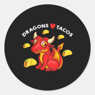 ドラゴンラブタコスかわいいドラゴンラバーメキシコ誕生 ラウンドシール