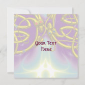 ドラゴンラブ金ゴールドケルト結び目模様ファンタジー 招待状 (裏面)