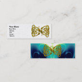 ドラゴンラブ，金ゴールド金属紙 スキニー名刺 (正面/裏面)