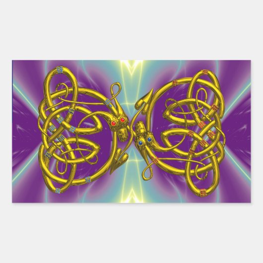 ドラゴンラブ 長方形シール (正面)