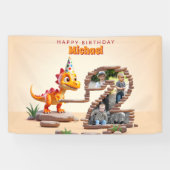 ドラゴンリトルディノ | 2回目の誕生日のビッグナンバー写真 横断幕 (横)