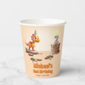 ドラゴンリトルディノ | 2回目の誕生日フォトビッグナンバー 紙コップ (裏面)