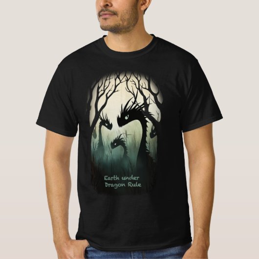 ドラゴンルールTシャツの下の地球 Tシャツ (正面)