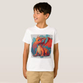 ドラゴンレッドのアートワーク Tシャツ (正面フル)