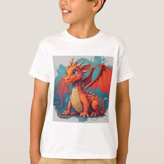 ドラゴンレッドのアートワーク Tシャツ (正面)
