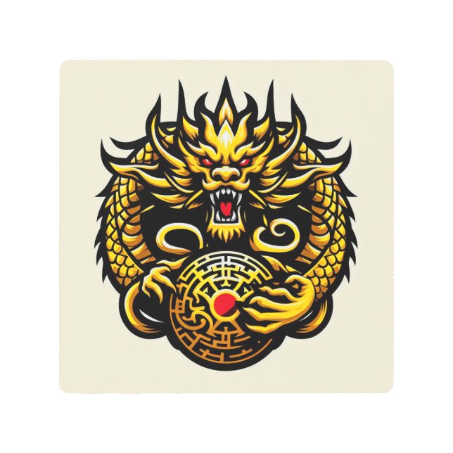 ドラゴンロゴも メタルプリント (正面)