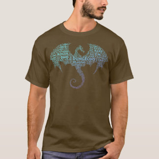ドラゴンワードアートダンジョンクローラーRPG DMゲーム Tシャツ