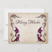 ドラゴン中世ファンタジー結婚ズ サンキューカード (正面)