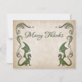 ドラゴン中世ファンタジー結婚ズ サンキューカード (正面)