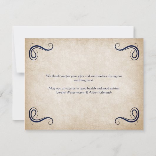 ドラゴン中世ファンタジー結婚ズ サンキューカード (裏面)