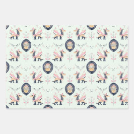 ドラゴン中世ラッピング紙フラットシートセット3 ラッピングペーパーシート