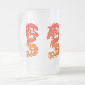 ドラゴン中国のすりガラスのマグカップ フロストグラスビールジョッキ (正面左)